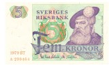 Suedia 5 Kronor 1979 P-51 Seria 299464