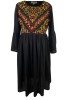 Rochie dama casual RD2, negru/portocaliu , marimea L, Bumbac
