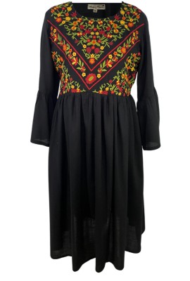 Rochie dama casual RD2, negru/portocaliu , marimea L foto