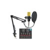 Set Profesional Mixer Audio Si Microfon, MIC8, pentru podcast, inregistrare,