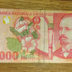 Romania - bancnota de colectie - 100000 lei 1998 - hartie - Nicolae Grigorescu