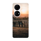 Husa compatibila cu Huawei P50 Pro model Country side road, Silicon, TPU, Viceversa, Transparent, Carcasa