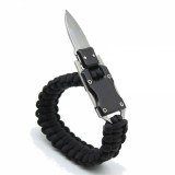 Cumpara ieftin Bratara supravietuire pentru camping, cutit inclus - Negru, Oem