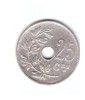 Moneda Belgia 25 centimes 1913, scris in olandeza, stare buna, curata, Europa, Cupru-Nichel