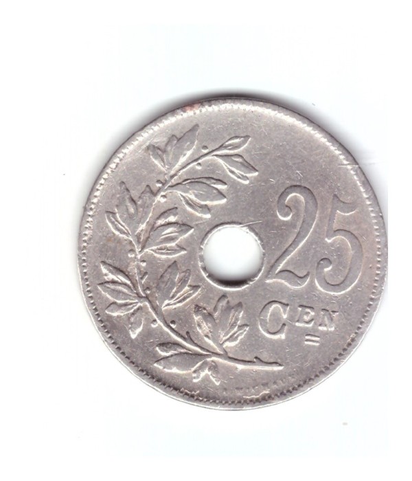 Moneda Belgia 25 centimes 1913, scris in olandeza, stare buna, curata