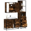 Gossi set mobilier de baie, 3 piese, stejar fumuriu, lemn prelucrat