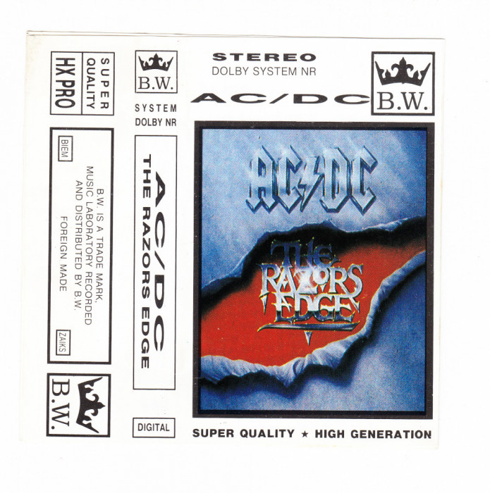 Coperta caseta AC/DC - The Razors Edge