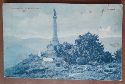 Carte postala, Brasov, Monumentul lui Arpad (Monumentul &amp;quot;Millenium&amp;quot;), 1909 foto