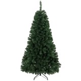 HOMCOM Brad Artificial de Crăciun, 180 cm, 888 Ramuri Ignifuge, Bază Metalică Pliabilă, Verde | Aosom Romania
