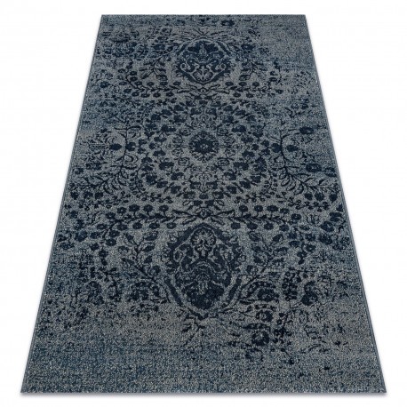 Covor L&acirc;nă JADE 45008/903 Ornament albastru &icirc;nchis / albastru OSTA, 67x130 cm