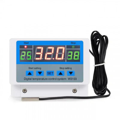 Termostat XH-W3003 cu control digital al temperaturii 12V 300W 24V 600W 220V 5000W, regulator de temperatura 30A foto