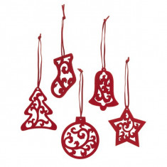 Ornamente pentru Craciun - Set 5 bucati, pasla foto