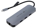 Hub USB USB 3.0 PnP gri Număr porturi: 8 0,15m Culoare: negru - Hub USB 3.0 gri cu 8 porturi - negru