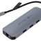 Hub USB USB 3.0 PnP gri Număr porturi: 8 0,15m Culoare: negru - Hub USB 3.0 gri cu 8 porturi - negru