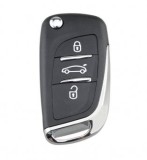 Set 2 bucati - Carcasa cheie Topautochei&amp;#174; compatibila cu Citroen Picasso C2 C3 C4 C5 C6 C8 3 butoane/Lamela VA2 pentru modelul cu bateria pe spat