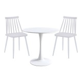 Cumpara ieftin Set dining Elijah-Aurora I Pako World, Alb, 3 piese, 60x60x74 cm