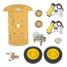 Kit sasiu acrilic cu 2 motoare, encoder si suport baterii OKY5024