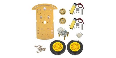 Kit sasiu acrilic cu 2 motoare, encoder si suport baterii OKY5024 foto