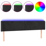 Cumpara ieftin Tablie de pat cu LED, negru, 163x16x78/88 cm, catifea