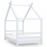 Cadru pat de copii, alb, 80 x 160 cm, lemn masiv de pin, Multicolor, vidaXL