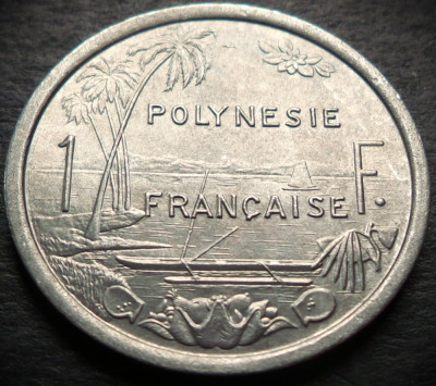 Moneda exotica 1 FRANC - POLYNESIE / POLINEZIA FRANCEZA, anul 1977 * Cod 3729 foto