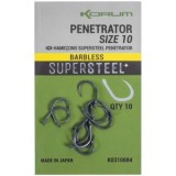 Carlige KORUM Supersteel Penetrator Hooks Barbless, Nr.10, 10buc/pac
