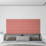 Panouri de perete 12 buc. roz 90x15 cm catifea 1,62 m&sup2;
