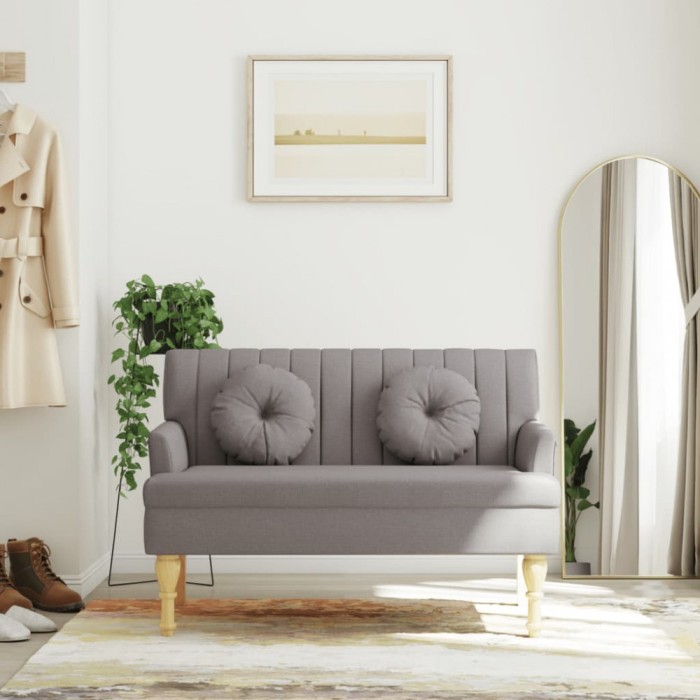 Gossi bancheta cu perne, gri taupe, 113x64,5x75,5 cm, textil