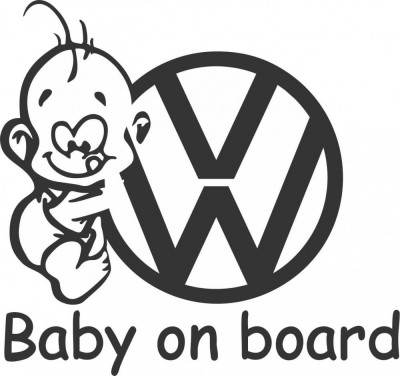 Baby on board Volkswagen foto