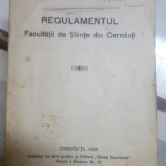 Regulamentul Facultății de Științe din Cernăuți, Cernăuți 1928