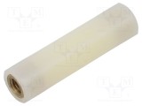Bucşă izolantă hexagonală M8, 60mm, poliamidă albă DREMEC