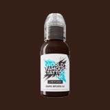 Tus Tatuaj World Famous Dark Brown 2, 30ml - Cerneala Tattoo Vegan Profesionala, Pigment Intens, Aplicare Usoara