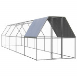 Cotet de exterior pentru pasari, 2x10x2 m, otel zincat GartenMobel Dekor, vidaXL