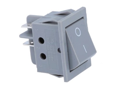 Intrerupator ROCKER DPST 2 Pozitii 4 pini OFF-ON 15A 250VAC cu retinere gri Ninigi RS2013A3GR/GR foto