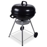 Gratar Carbuni Kingfisher, Otel, 64x57x96.5cm, Diametru 54cm, Roti, Negru