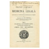 Dr. Mina Minovici, Tratat complect de medicină legală, 1928-1931, două volume, cu dedicație
