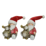 Cumpara ieftin Figurina decorativa - Santa with Deer - Red and Brown - mai multe modele | Kaemingk