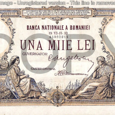 REPRODUCERE bancnota 1000 lei 1933