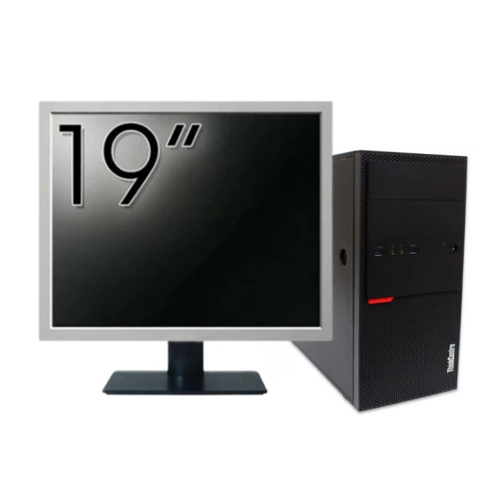 Pachet Calculator Second Hand LENOVO M800T Tower, Intel Core i5-6500 3.20 - 3.60GHz, 8GB DDR4, 256GB SSD + Monitor 19&amp;quot; NewTechnology Media