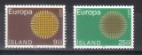 ISLANDA 1970, EUROPA CEPT, serie neuzata, MNH