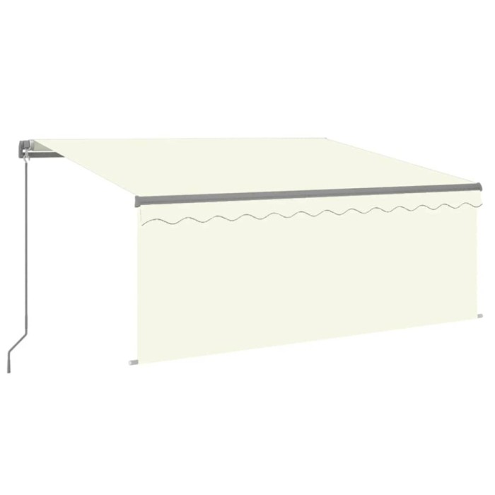 Copertina retractabila manual cu stor&amp;LED, crem, 3,5x2,5 m
