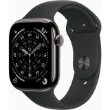 Apple Watch Series 11, GPS + Cellular, 46mm, Slate Titanium Case, Black Sport Band, M/L