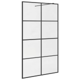 Cumpara ieftin Paravan de dus walk-in negru 115x195 cm sticla ESG transparenta