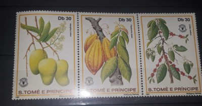 S.Tome E PRINCIPE 1981 fructe exotice,3v,MNH,NESTAMPILATA foto