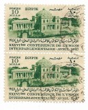 Egipt - Cea de-a 36-a Conferinta a Uniunii Interparlamentare, Cairo, 1947 - obliterat, bloc de 2
