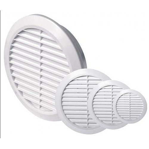 Grilă de ventilație Reflex 600910, 045/075 mm, albă, rotundă, din plastic cu plasă