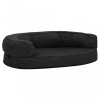 Saltea ergonomică pat de c&acirc;ini negru 75x53 cm aspect in/fleece