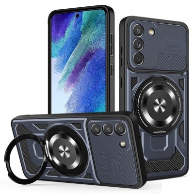 Husa pentru Samsung Galaxy S21 FE 5G G990, Techsuit, RuggedCam, Albastra foto