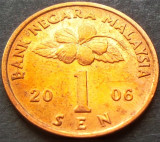 Cumpara ieftin Moneda exotica 1 SEN - MALAEZIA, anul 2006 *cod 164, Asia
