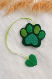 Semn de carte - Labuta de pisica cu iubire - Verde | Ana Crafts
